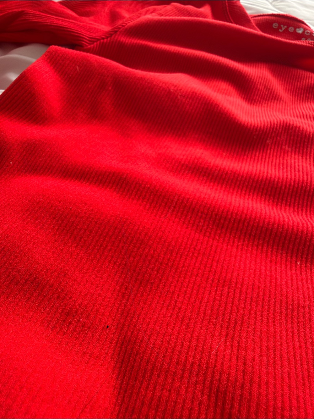 eye candy Red Ribbed Long Sleeve Tee - Picture 6 of 8